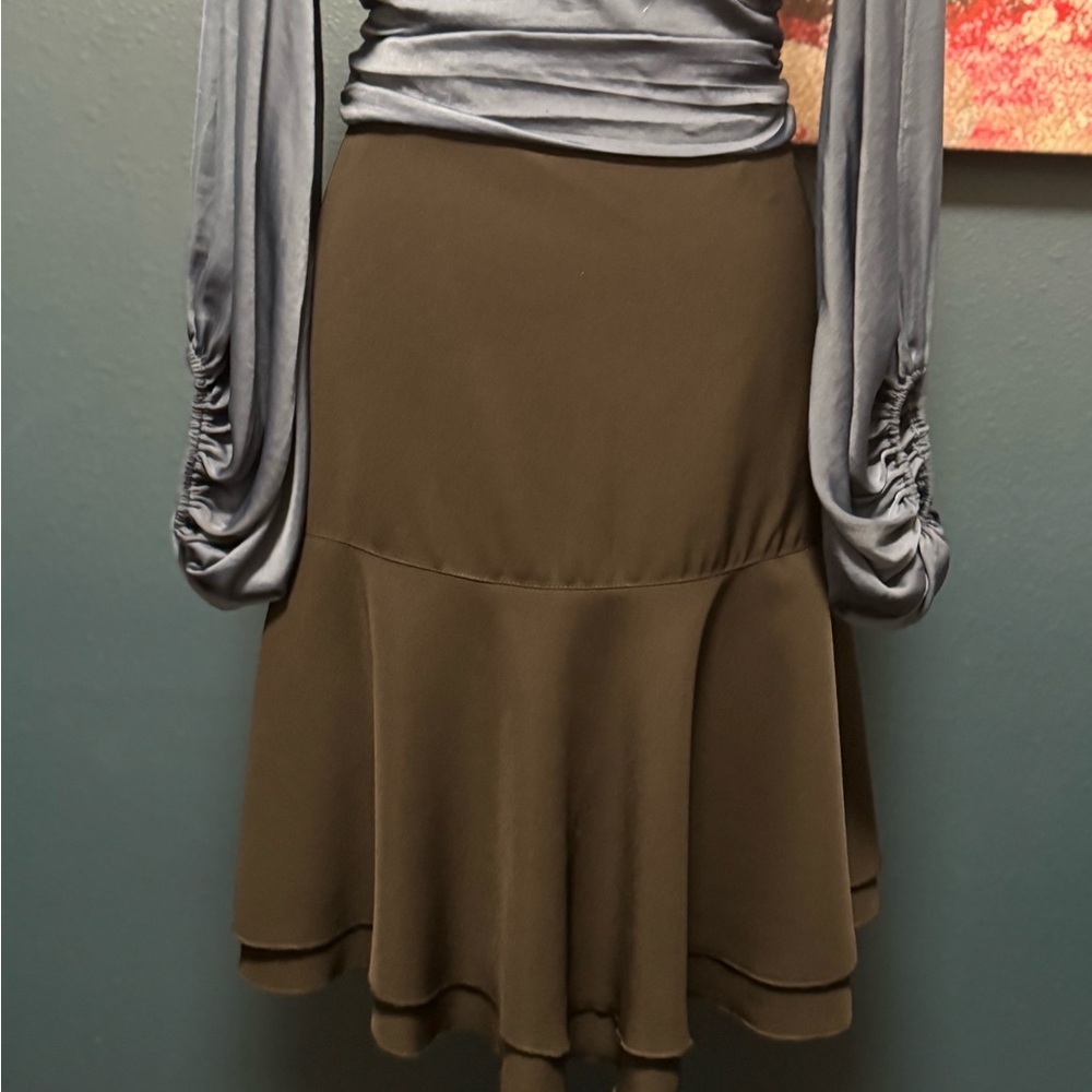 Armani Collezioni Black Flounce Hem Skirt 8